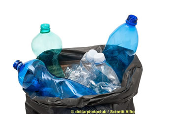 bottles in trash bag